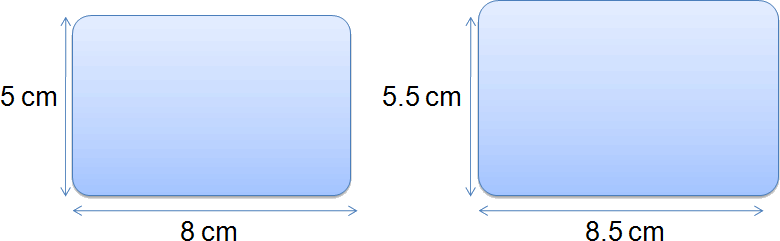 Format du carte calendrier de poche