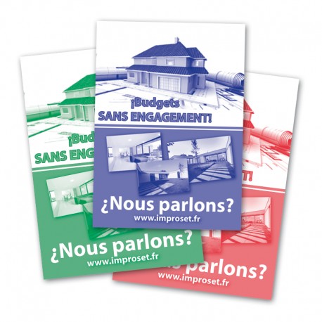 Flyers 1 papier couleurs ou couleur blanche