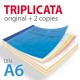 Carnets autocopiants triplicata A6